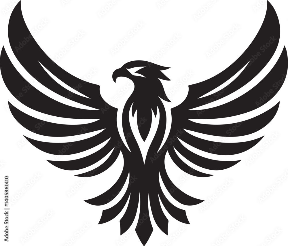 Fototapeta premium Falcon wing Logo Template vector black color on white background