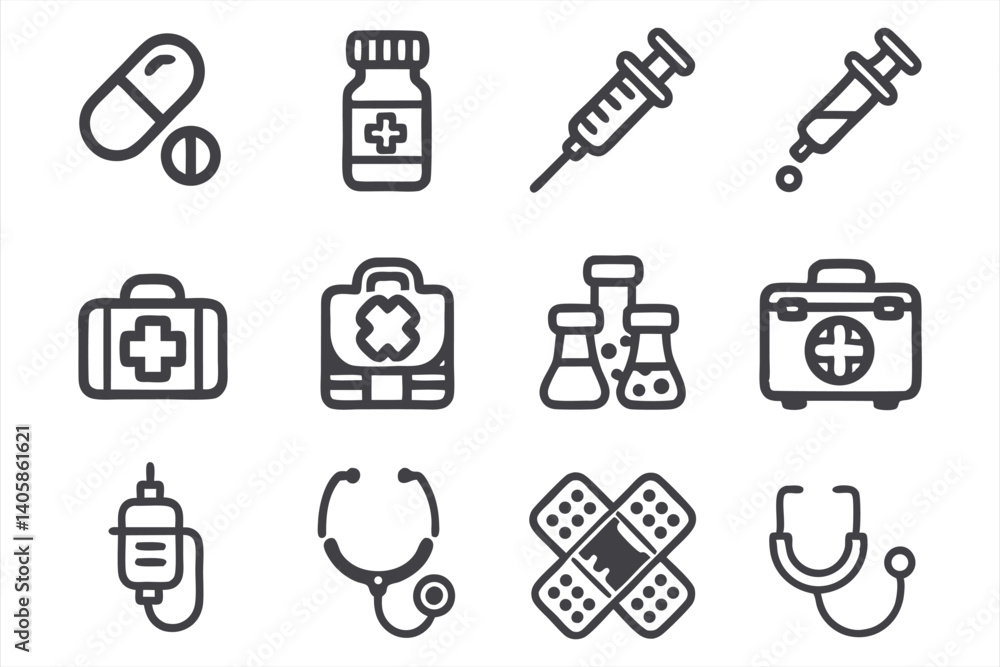 Medicine icon set Medicine icon set