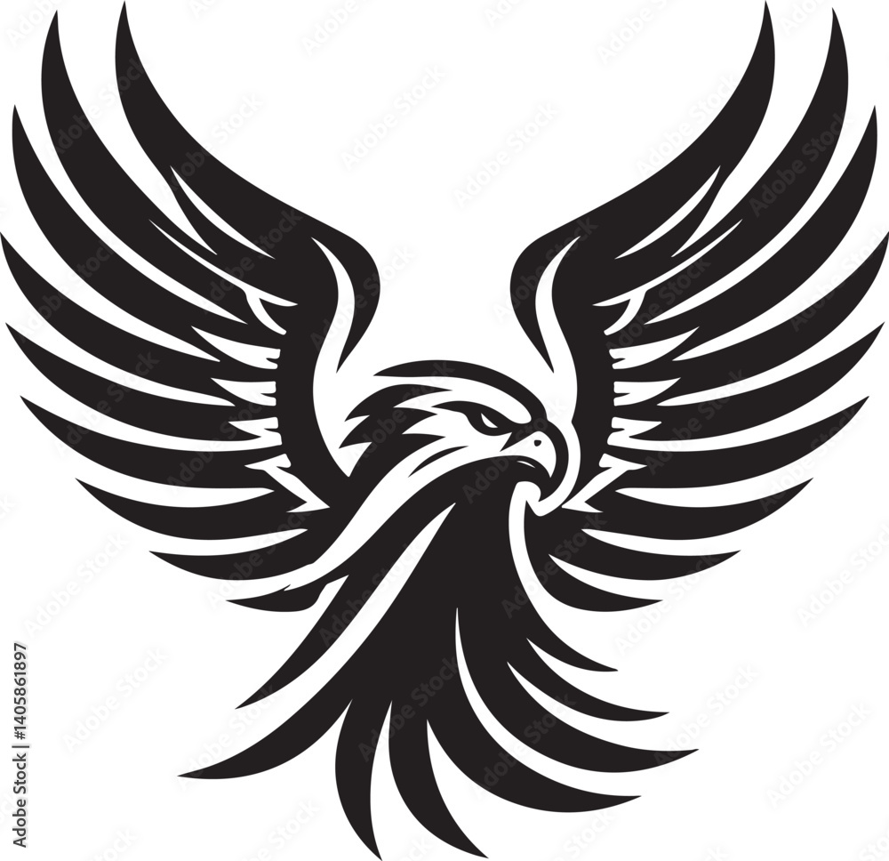Obraz premium Falcon wing Logo Template vector black color on white background