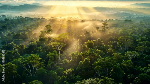 Sunrise over the Amazon Rainforest: A Breathtaking Aerial View