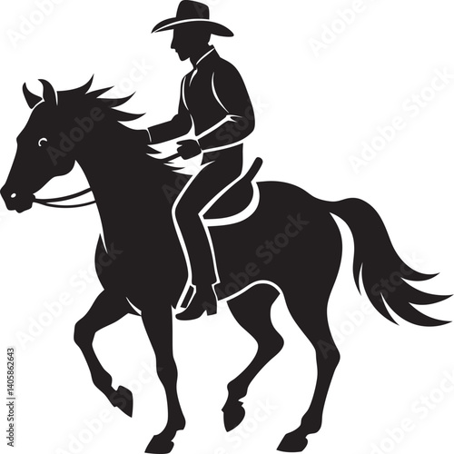 Cowboy hat silhouette vector art illustration