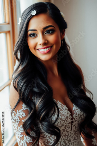 Beautiful Bride with Elegant Wedding Hairstyle