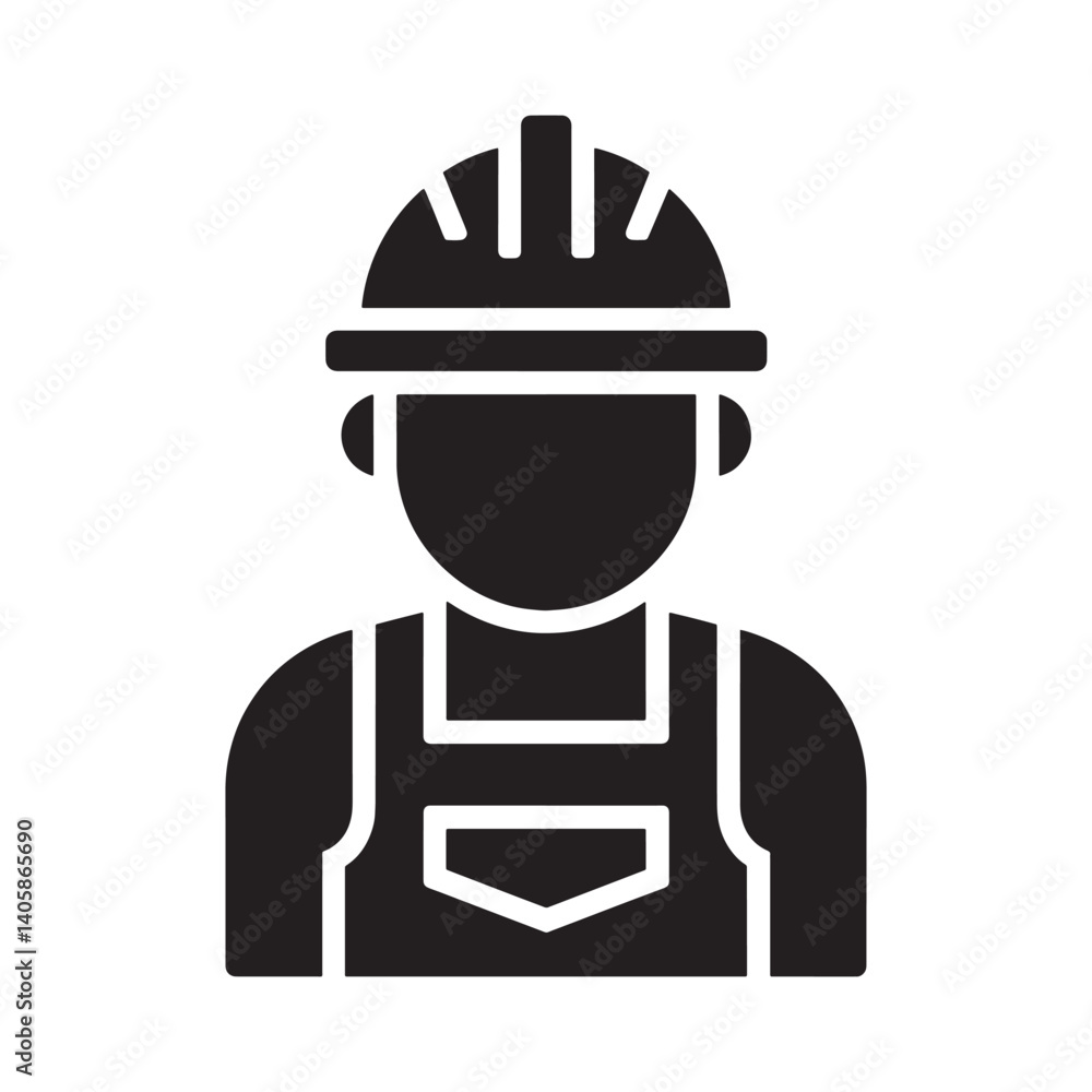 Construction Worker Icon Representing Labor, Safety, and Hard Hat Design Editable Vector Illustration Isolated on a White Background Perfect for Occupational Graphics, Building Projects Construction Worker Icon Representing Labor, Safety, and Hard Hat Design Editable Vector Illustration Isolated on a White Background Perfect for Occupational Graphics, Building Projects