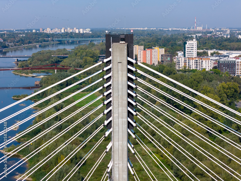 Warszawa, widok na miasto z okolic mostu Świętokrzyskiego