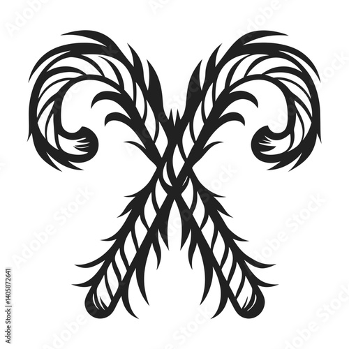 Candy Cane Cross Christmas Vector Art