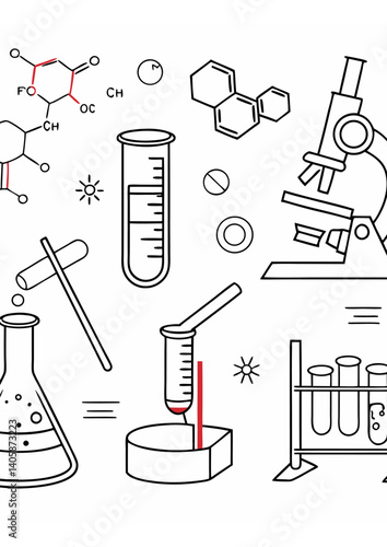 Laboratory Equipment — Minimal Science Line Icons