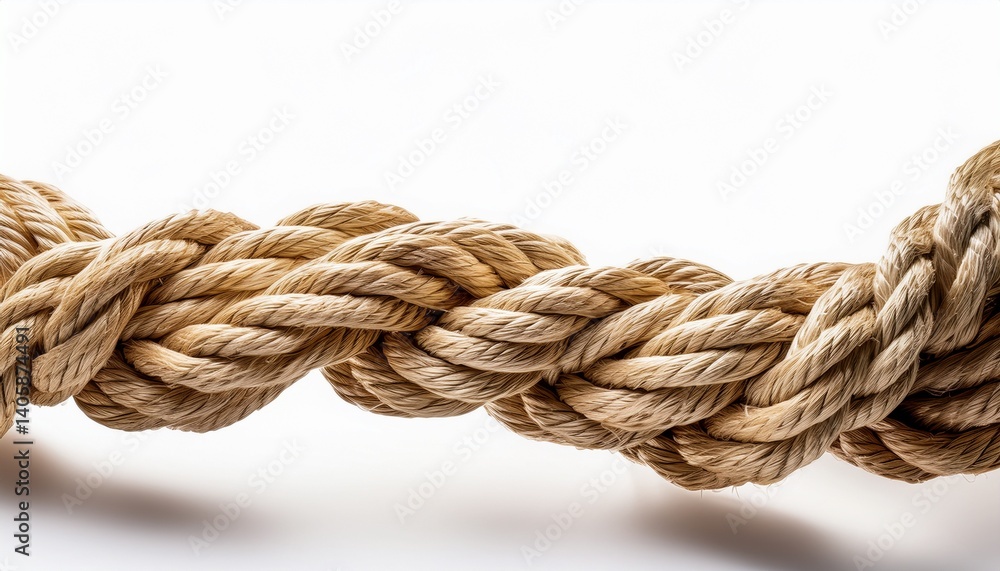 Long curved rope isolated on white Long curved rope isolated on white