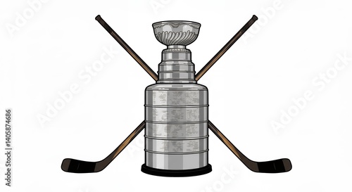 Hockey stanley cup trophy design for graphic print