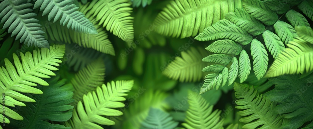 Verdant fern fronds create a lush, organic frame with rich textures and varying shades of green Verdant fern fronds create a lush, organic frame with rich textures and varying shades of green