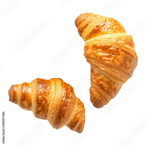croissant isolated on white background png created with Generative AI, Clipping Path
