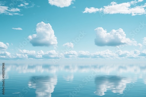 Peaceful, serene skies mirrored in calm water