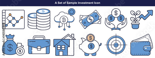 Diverse Financial Investment Strategy Icon Set