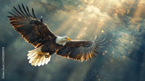 Wallpaper Mural Majestic Bald Eagle in Flight: A Symbol of Freedom and Power Torontodigital.ca