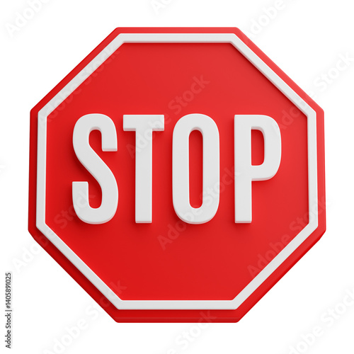 Photography red stop road sign, prohibited, Stop traffic sign, 3d render illustration for ap