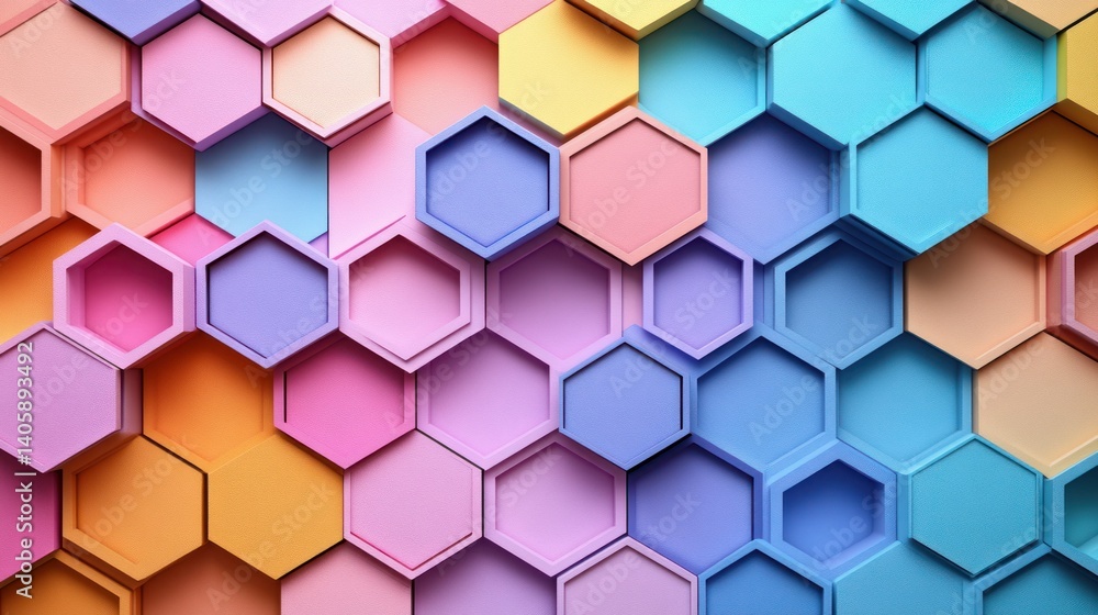 Colorful hexagonal pattern Colorful hexagonal pattern