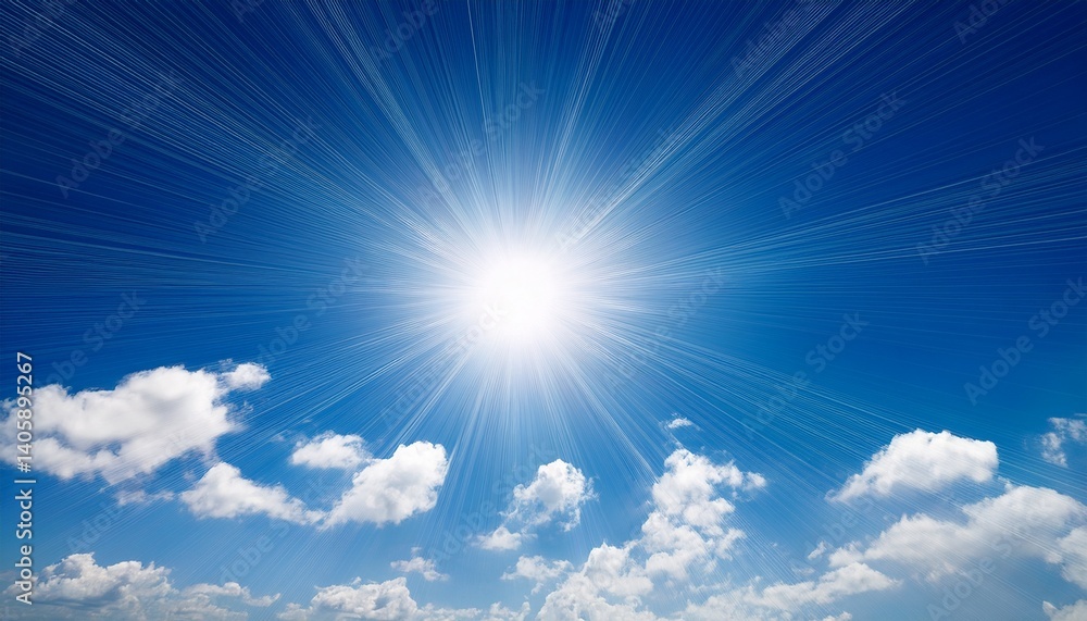 Sun on blue sky with clouds Sun on blue sky with clouds