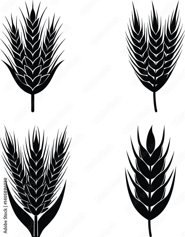 Obraz premium spelt silhouette vector