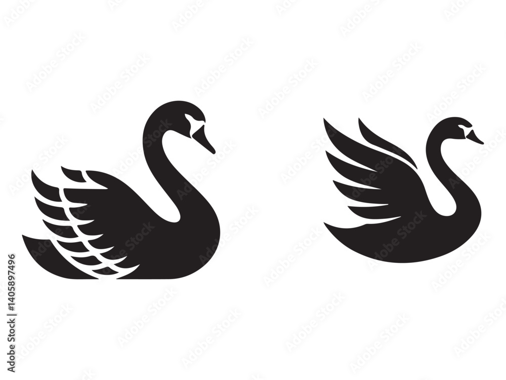 Obraz premium vector black swan