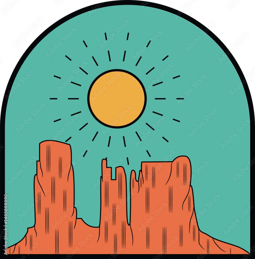 Obraz premium Mountain vintage retro design vector illustration badge.eps