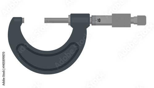 Micrometer gauge - hand drawn vector illustration.