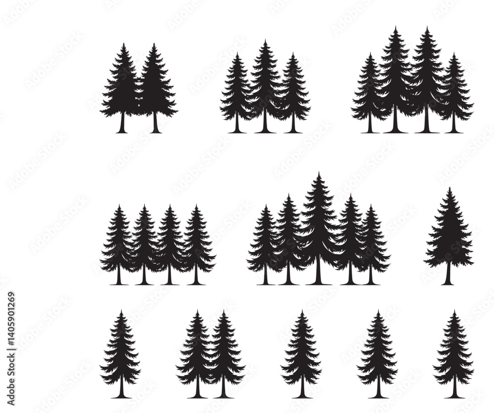 Pine Tree Silhouettes Collection Pine Tree Silhouettes Collection