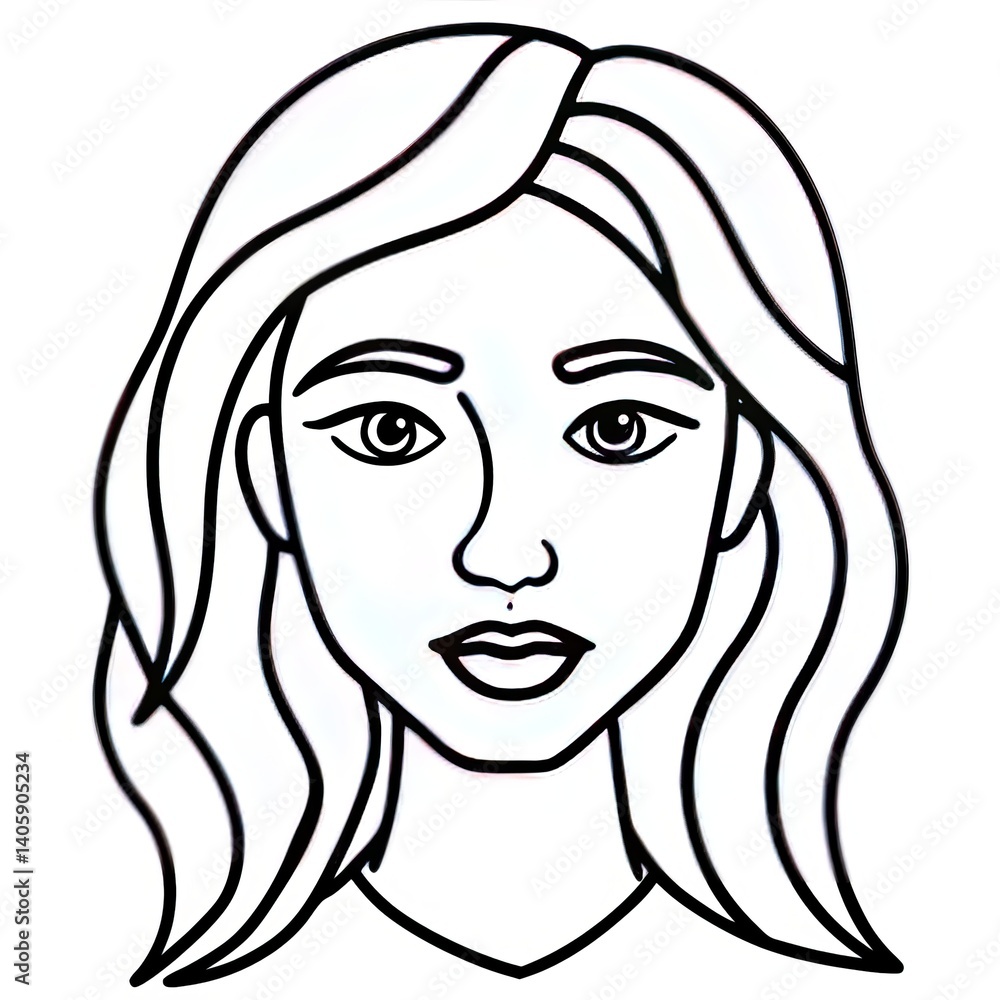 a abstract girl face line art a abstract girl face line art