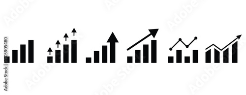 Graph icon set vector eps10.