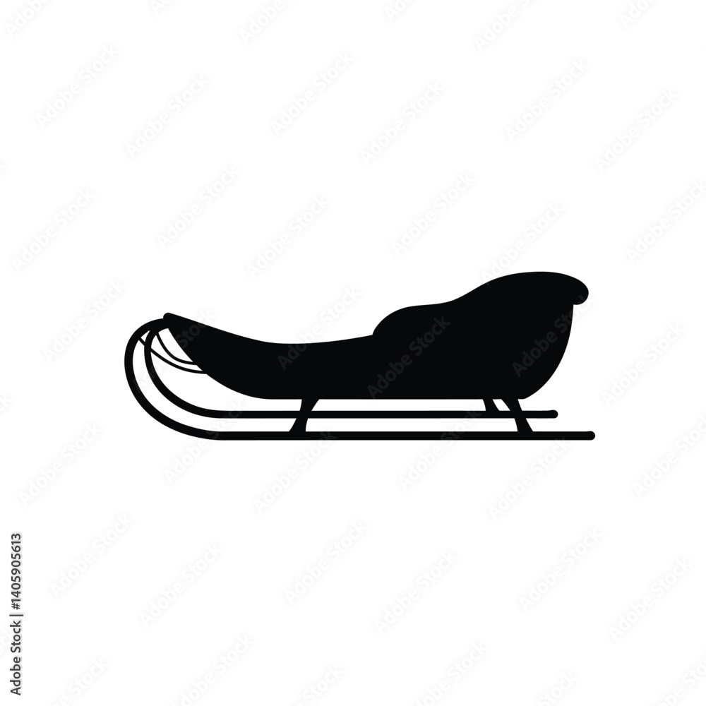 Santas Sleigh Silhouette Vector Illustration For Christmas Decoration And Winter Holiday Designs