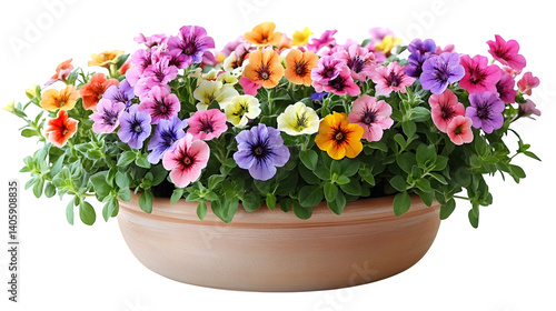 Wallpaper Mural Bright potted flowers in bloom, isolated on white background Torontodigital.ca