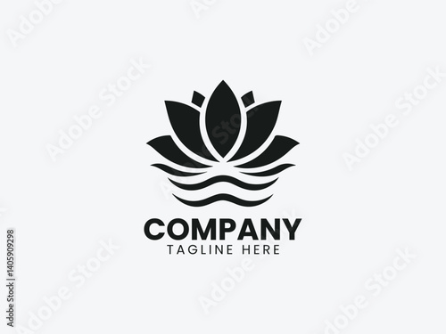 Wallpaper Mural Lotus Flower Vector Logo Design, Elegant Lotus Flower Logo, Beautiful Lotus Flower Illustration Logo Torontodigital.ca