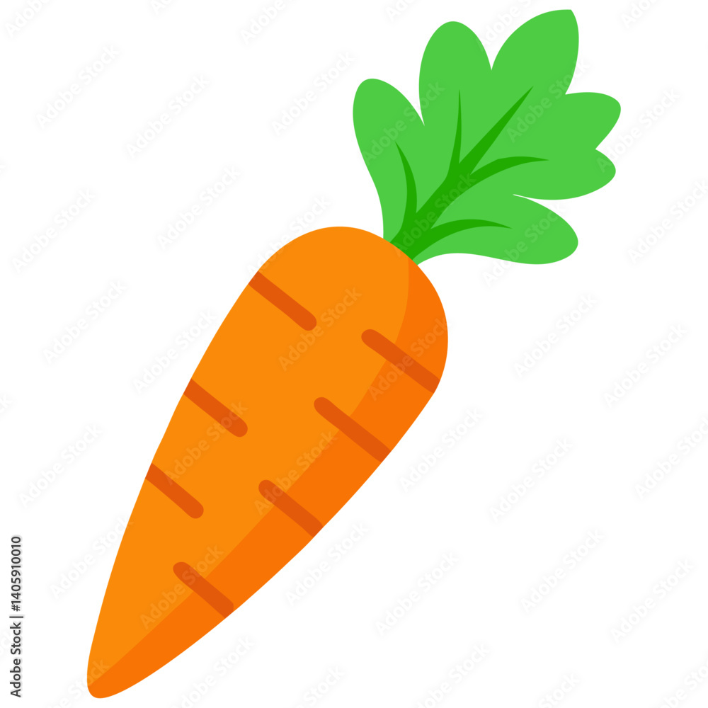 Carrot cartoon illustration with green top
Carrot cartoon illustration with green top