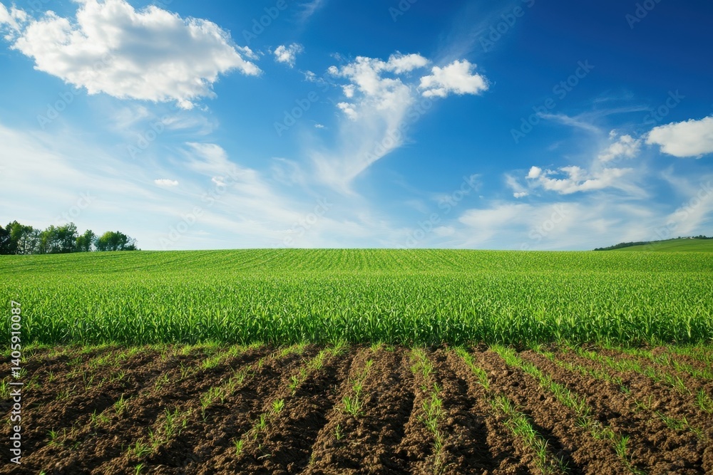 Vast field under sunny sky Vast field under sunny sky