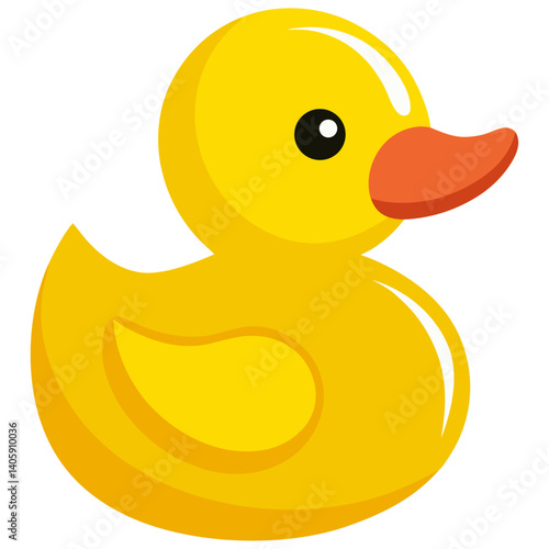 Yellow rubber duck cartoon illustration  
