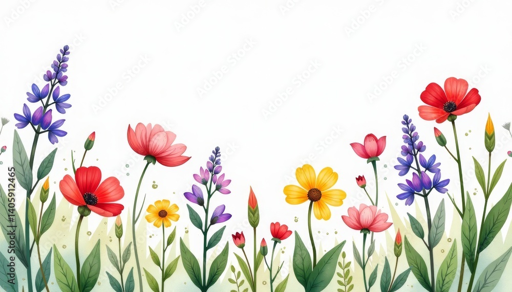 Fototapeta premium Spring Garden: Colorful Floral Delight