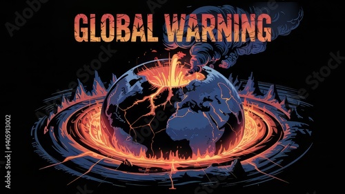 Global Warning  Burning Planet Earth  Climate Change  Environmental Disaster  Apocalypse  