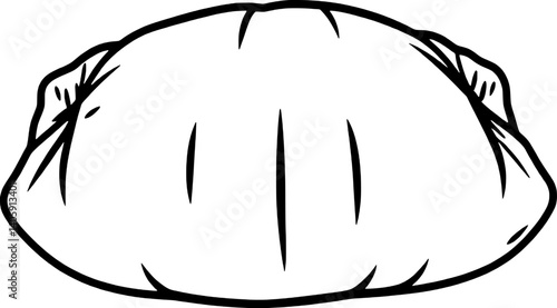 Simple Line Drawing Of A Single Baked Empanada