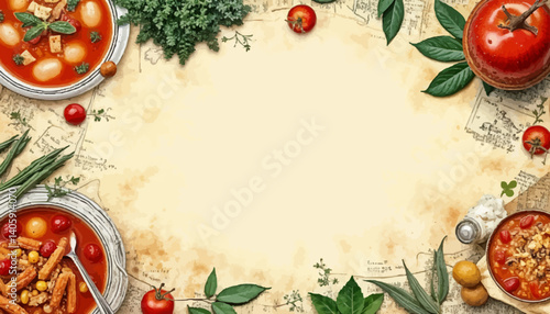 Hearty Tomato Soup with Fresh Vegetables in Warm Comfort Style