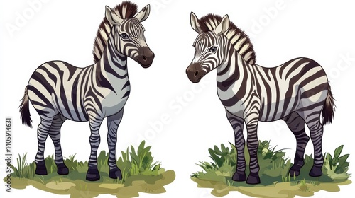 zebra png. zebras png. set of two zebras isolated png illustration