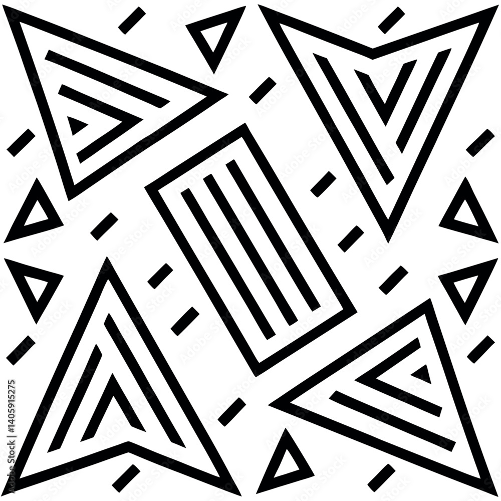 Abstract Geometric Pattern with Triangles and Circles Abstract Geometric Pattern with Triangles and Circles