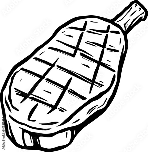 Grilled Steak Illustration A Deliciously Detailed Drawing Of A Perfectly Cooked Steak
