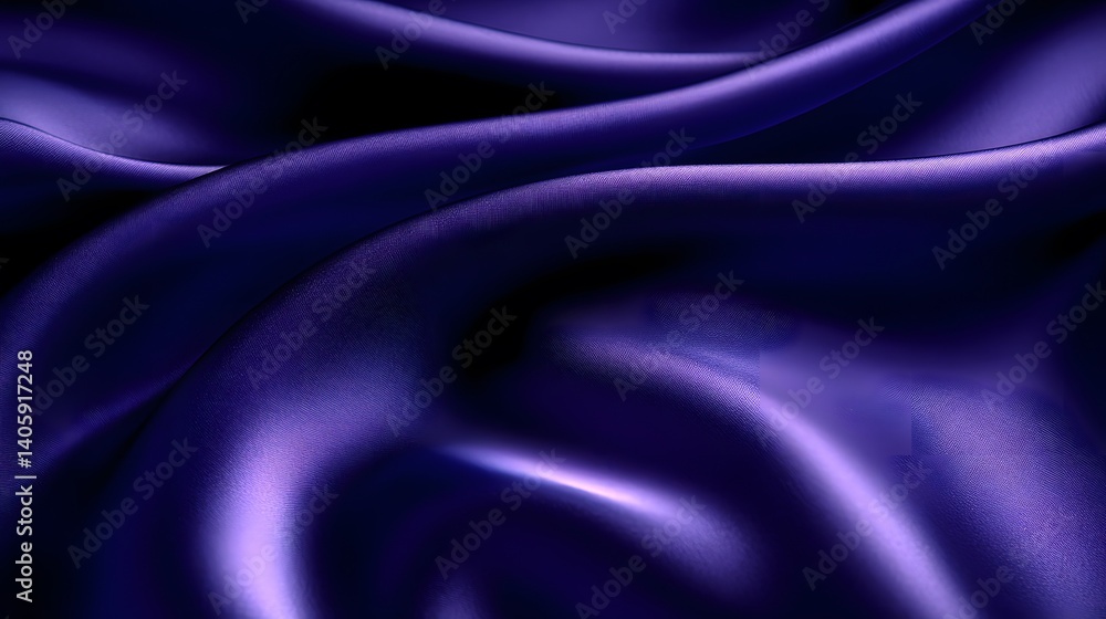 Fototapeta premium premium Luxurious Deep Blue Silk Fabric With Elegant Flowing Drapes