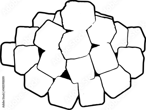 A Pile Of White Sugar Cubes Sweetener Dessert Ingredient
