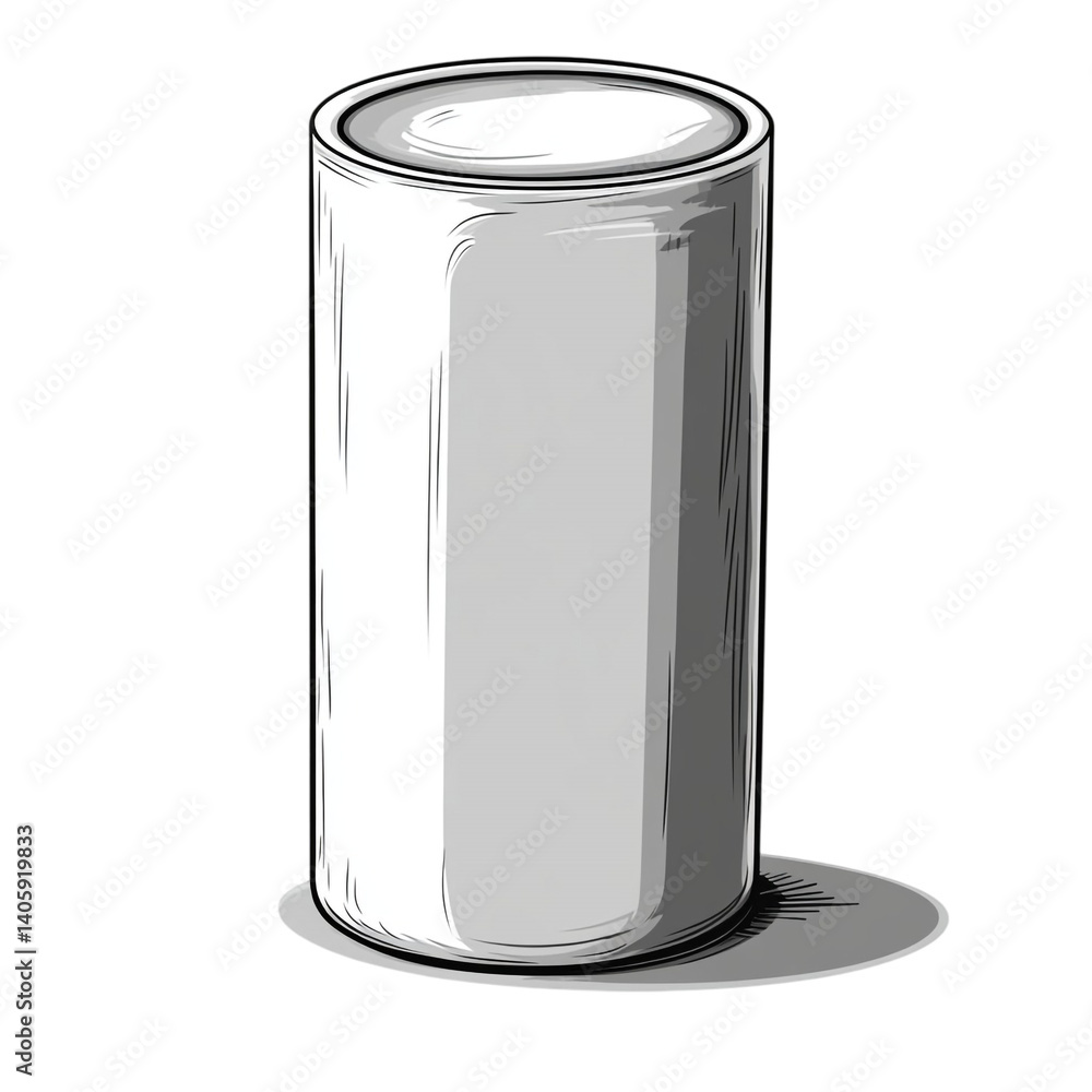 Tall cylindrical container simple design blank label Tall cylindrical container simple design blank label