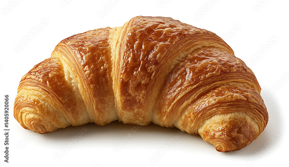 realistic photograph of complete croissant, showcasing its flaky layers and golden brown crust, evokes sense of warmth and indulgence. Perfect for breakfast or snack realistic photograph of complete croissant, showcasing its flaky layers and golden brown crust, evokes sense of warmth and indulgence. Perfect for breakfast or snack