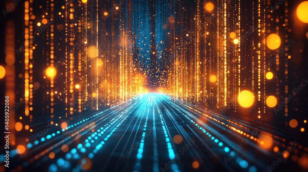 Digital pathway glowing with data streams Digital pathway glowing with data streams