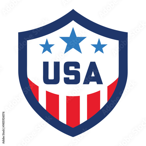 USA Shield Emblem Design on White Background  