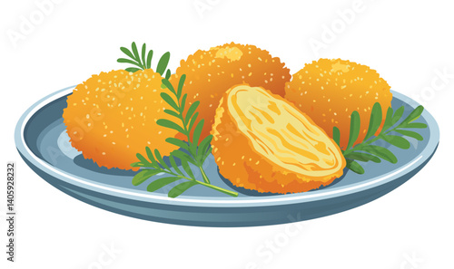 Vector Illustration - Potato Croquettes