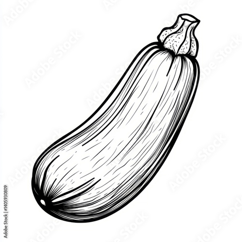 Wallpaper Mural Monochrome line drawing of a zucchini illustration. Torontodigital.ca