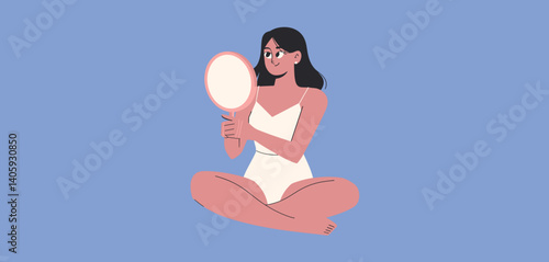 Woman's Mental and Physical Well Being Illustration