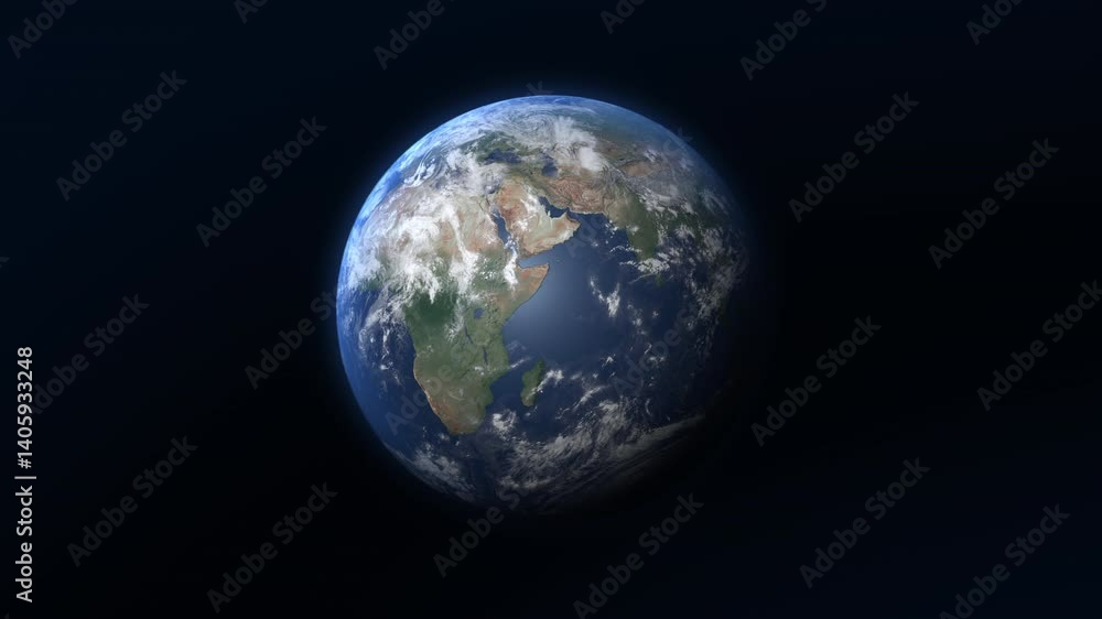 Isolated earth rotating in space. Africa seen from space. 3D animation. Isolated earth rotating in space. Africa seen from space. 3D animation.